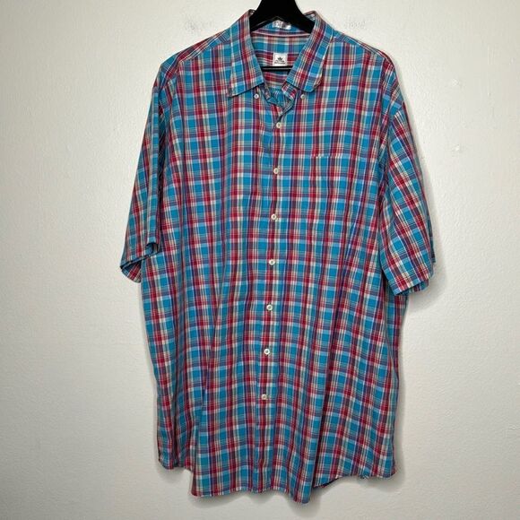 Peter Millar Mens Short Sleeved Checked Shirt Size XL - Picture 1 of 8